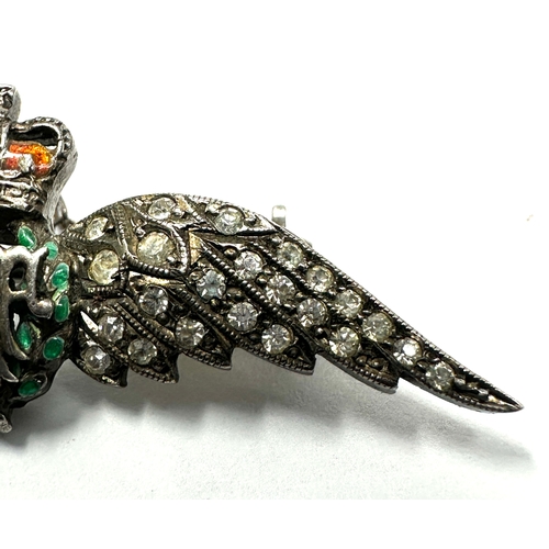 181 - Vintage silver & gemstone set R.A.F sweetheart brooch