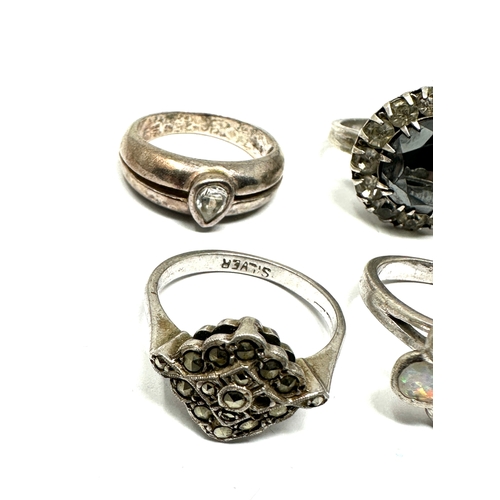 182 - 6 vintage gem set silver rings