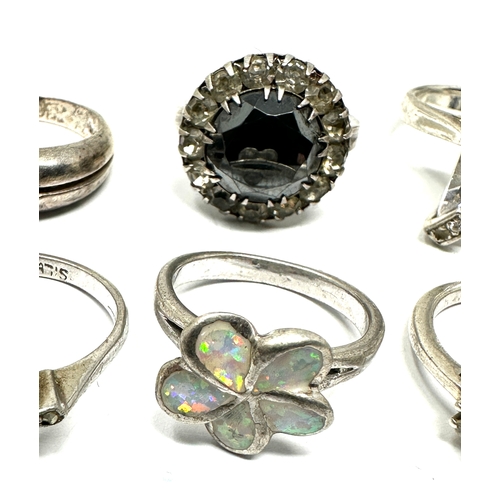 182 - 6 vintage gem set silver rings