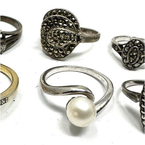 184 - 67 vintage silver & stone set rings