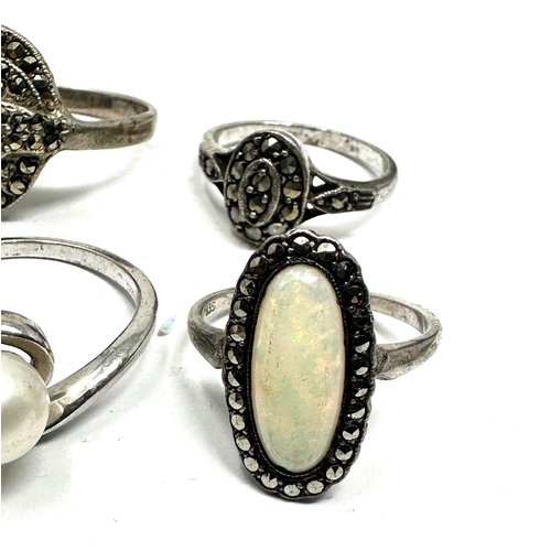 184 - 67 vintage silver & stone set rings