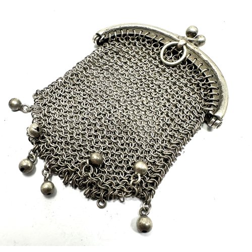 28 - Small antique silver chainmail coin bag weight 22g