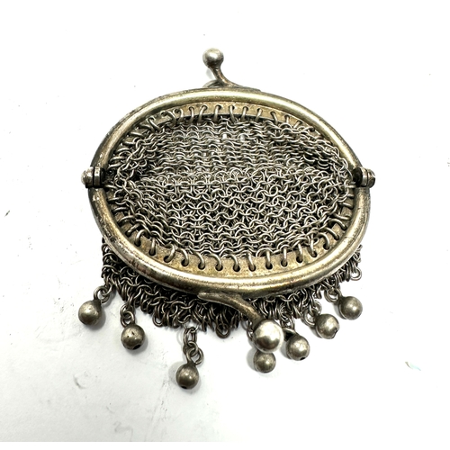 28 - Small antique silver chainmail coin bag weight 22g