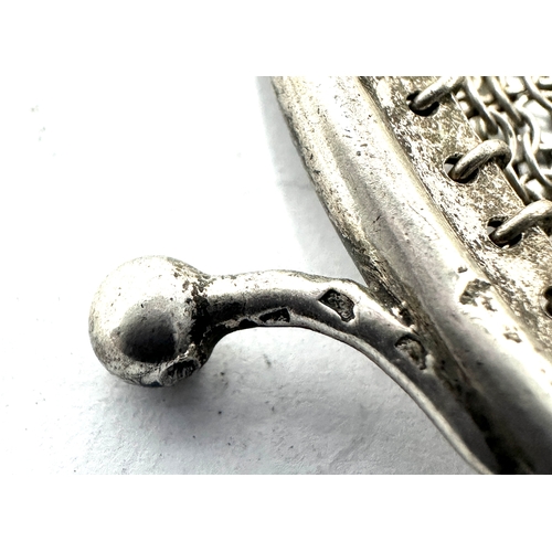 28 - Small antique silver chainmail coin bag weight 22g