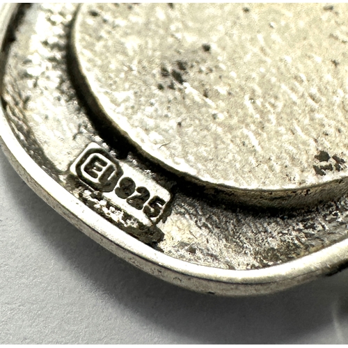 185 - 2 vintage silver enamel pendants inc silver necklace chain