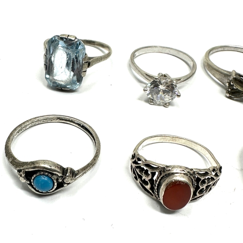 186 - 6 vintage silver rings