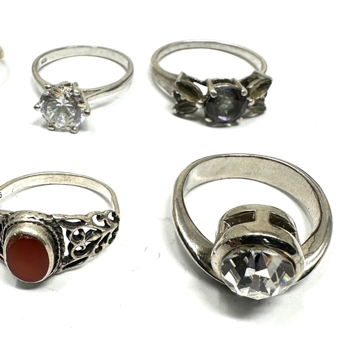 186 - 6 vintage silver rings