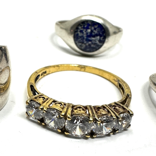 188 - 4 vintage silver stone set rings weight 25g