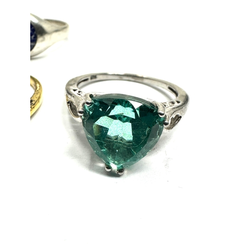 188 - 4 vintage silver stone set rings weight 25g