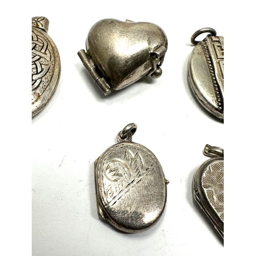 191 - 6 vintage silver lockets largest measures approx 4cm drop weight 32g