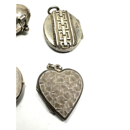 191 - 6 vintage silver lockets largest measures approx 4cm drop weight 32g