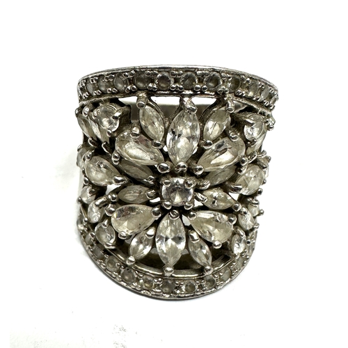 197 - 3 chunky vintage gemstone set silver rings weight 32g