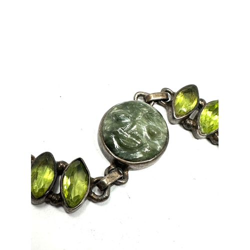 198 - vintage stone set man in the moon bracelet