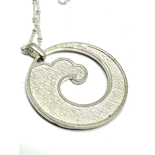 204 - Malcolm gray silver & enamel pendant necklace