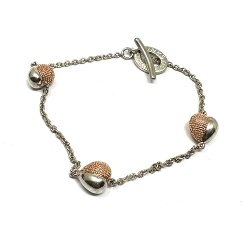 207 - Silver links of london heart bracelet heart with silver & gold detail