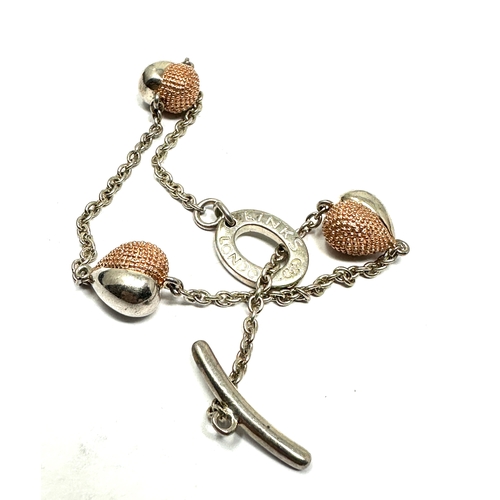 207 - Silver links of london heart bracelet heart with silver & gold detail