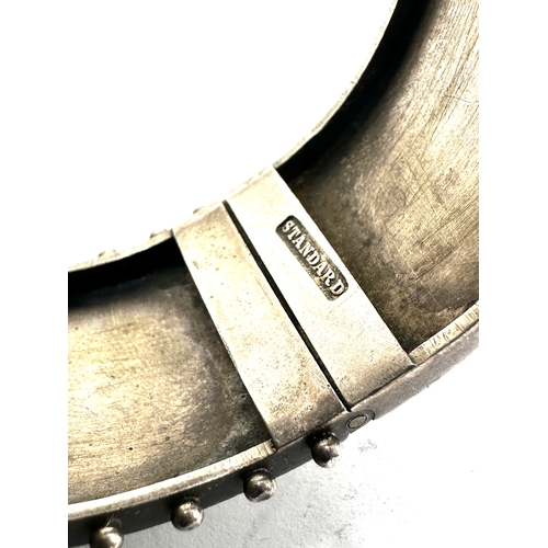 209 - Victorian silver cuff bangle gold detail marked standard xrt tested as silver