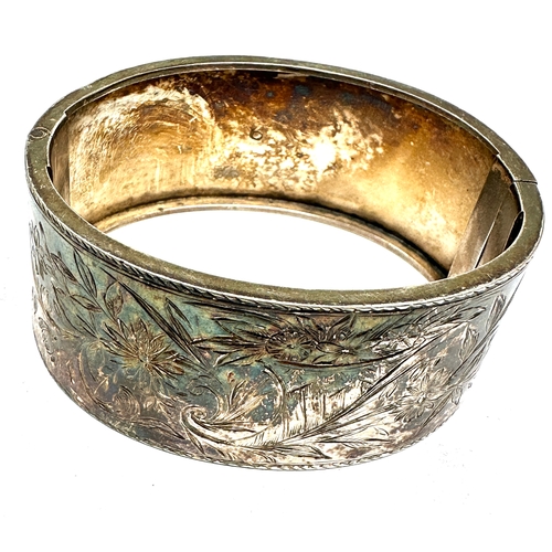 210 - Vintage silver cuff bangle not hallmarked xrt tested as silver