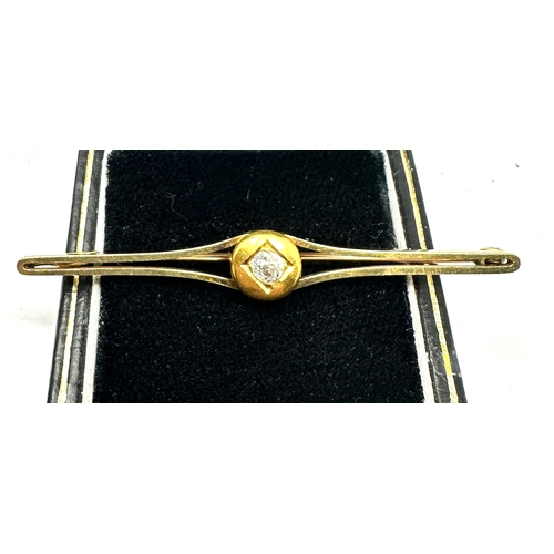 486 - 18ct gold diamond brooch weight 3.8g pin 9ct gold xrt tested