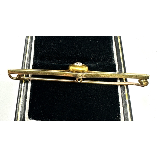 486 - 18ct gold diamond brooch weight 3.8g pin 9ct gold xrt tested