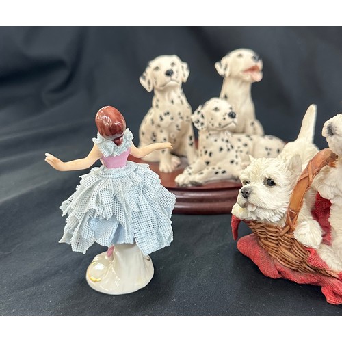 23 - Selection of vintage items to include a Dresden lady figure, Nao etc