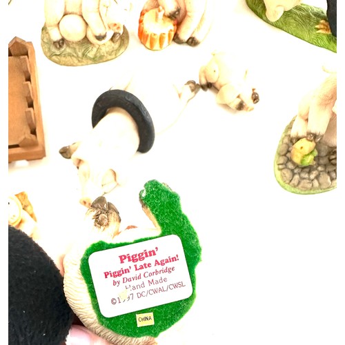 99 - Selection of David Corbridge Piggins figures to include Piggin, Happy Birthday and Get Well