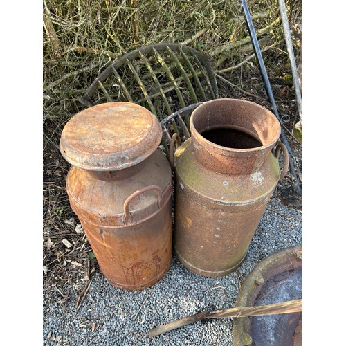 99N - 2 Vintage metal milk churns