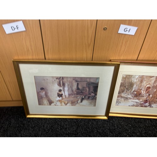 50 - Selection of three framed Russel Flint Prints largest measures approximately 23 inches b y 26 inches