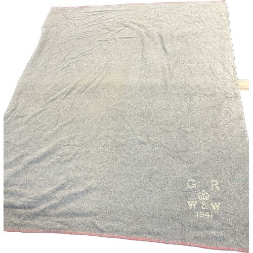 63 - Military blanket, approximate measurements: Length 72 inches, Width 63 inches