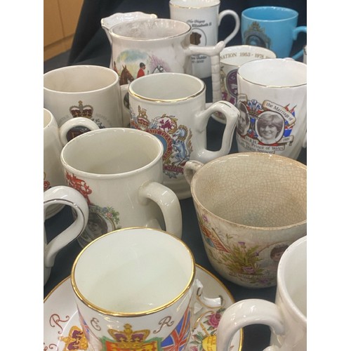 141 - Large selection of Royal Coronation items to include goblets, mugs, a tray, tankards etc