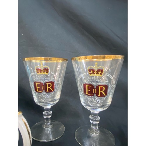 141 - Large selection of Royal Coronation items to include goblets, mugs, a tray, tankards etc