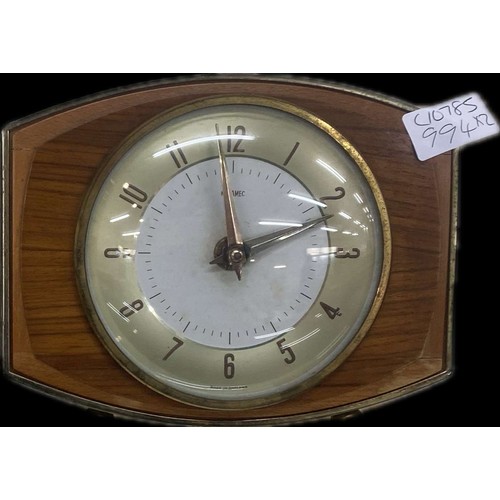 4 - Metamec mantel clock and a Kunder carriage clock overall height of tallest 8.5 inches tall