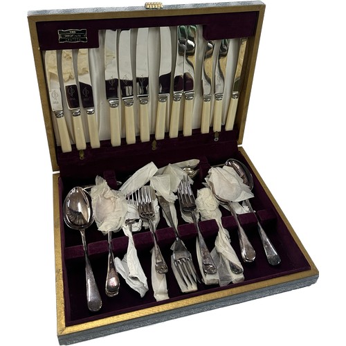 151 - Selection of various cutlery sets and canteen of cutlery