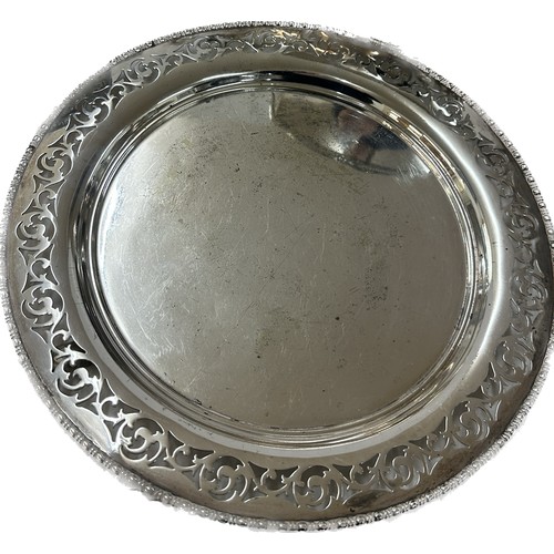 167 - Large selection of silver plated items to include a tea pots, trays, candle sticks, etc