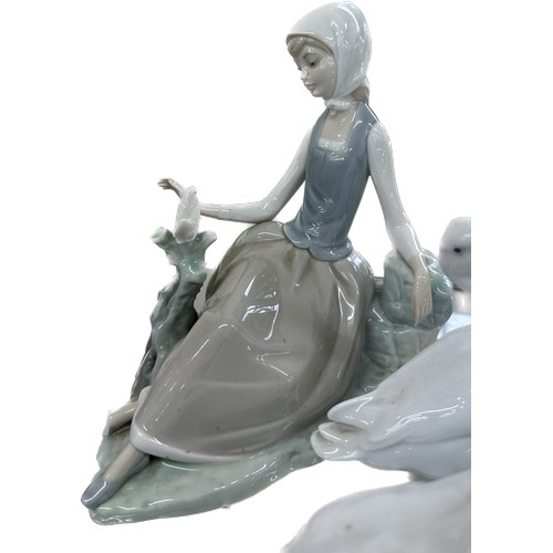 44 - Selection of LLadro and Nao figures to include Sherpherdness Girl sitting with a dove' , ' Having a ... 