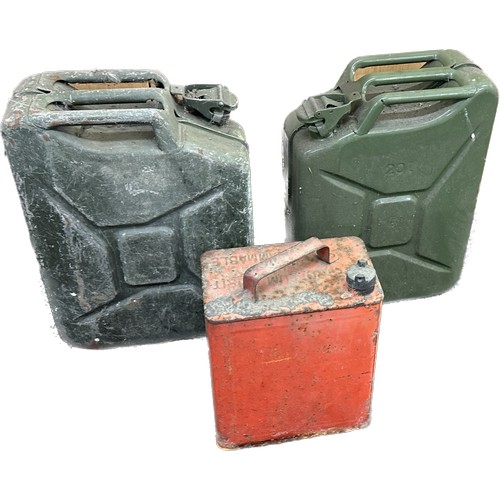 154 - Two vintage jerry cans and one fuel can