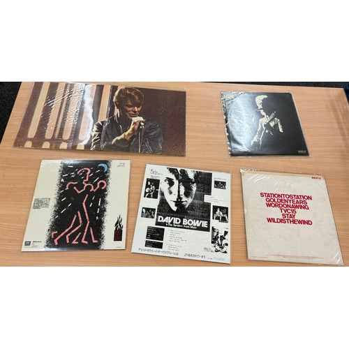 32 - Selection of 5 David Bowie records to include Lets dance, Station to station, Stage etc