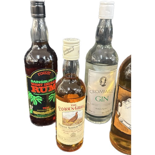 515 - Selection of assorted alcohol to include Gin, Wine, Rum etc