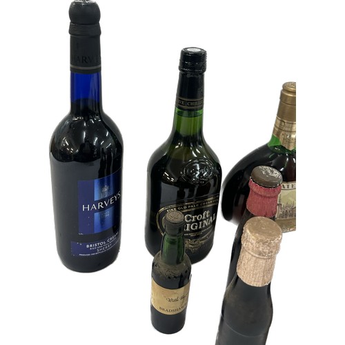 516 - Selection of assorted port, wines and sherry