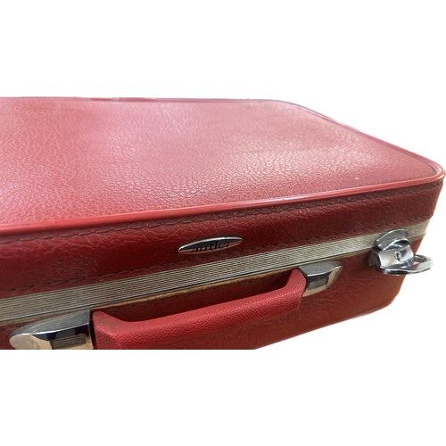 162 - Two vintage red Antler suitcases