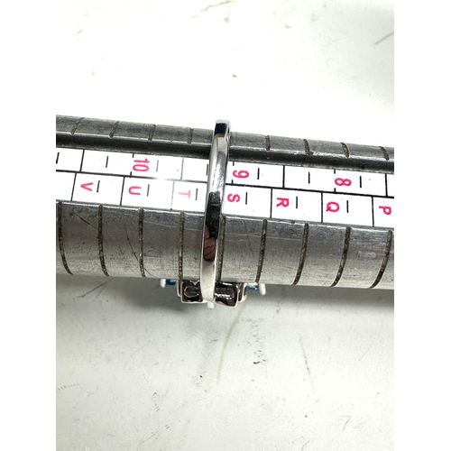 215 - Gemporia Swiss Blue Topaz Ring with White Topaz in Sterling Silver 4.38cts