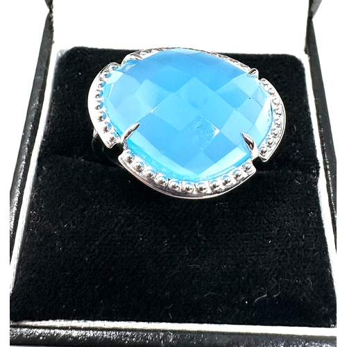 216 - Gempopria Blue Chalcedony Ring in Sterling Silver 12.51cts with c.o.a