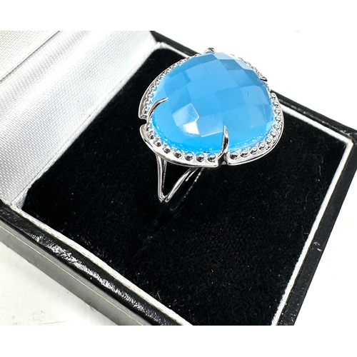 216 - Gempopria Blue Chalcedony Ring in Sterling Silver 12.51cts with c.o.a