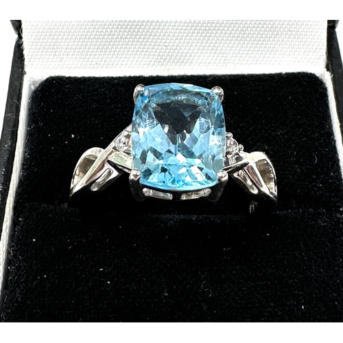 217 - Gemporia Sky Blue Topaz Ring with White Zircon in Sterling Silver 5cts
with c.o.a