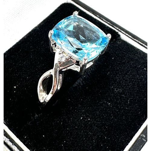 217 - Gemporia Sky Blue Topaz Ring with White Zircon in Sterling Silver 5cts
with c.o.a