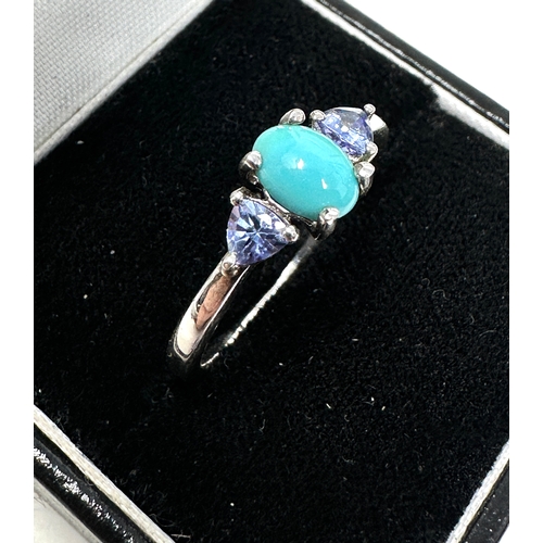 218 - Gemporia Sleeping Beauty Turquoise Ring with AA Tanzanite in Sterling Silver 1.10cts with c.o.a