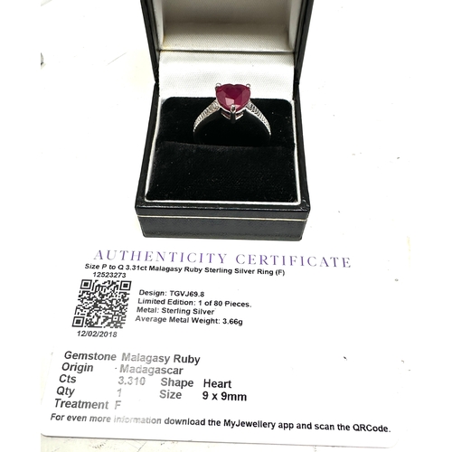 222 - Gemporia Ruby Ring in Sterling Silver 3.31cts
