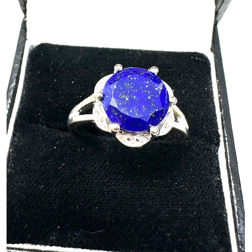 224 - Gemporia -i-Sang Lapis Lazuli Ring with White Topaz in Sterling Silver 3.49cts with c.0.a