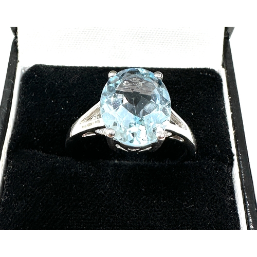 225 - Gemporia Blue Topaz Ring in Sterling Silver 6ct with c.o.a