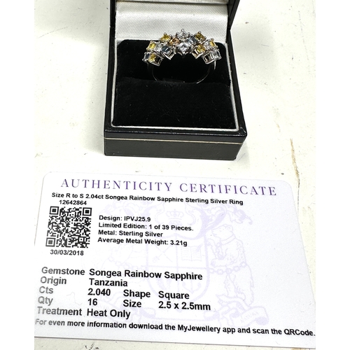 226 - Gemporia Rainbow Sapphire Ring in Sterling Silver 2.04cts with c.o.a